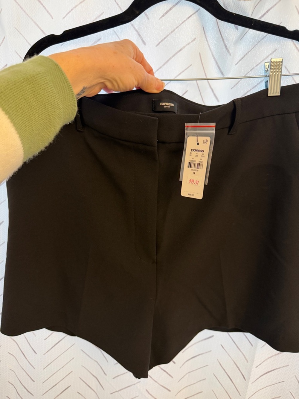 Express Black High-Rise Tailored Skort